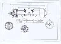 Ось прицепа в сборе с тормозным барабаном c ABC L Trakt 2050 mm beam 127x18 mm 13 тон